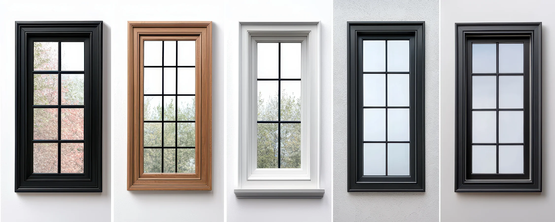 Variety of custom vinyl window designs and finishes suitable for Delaware homes