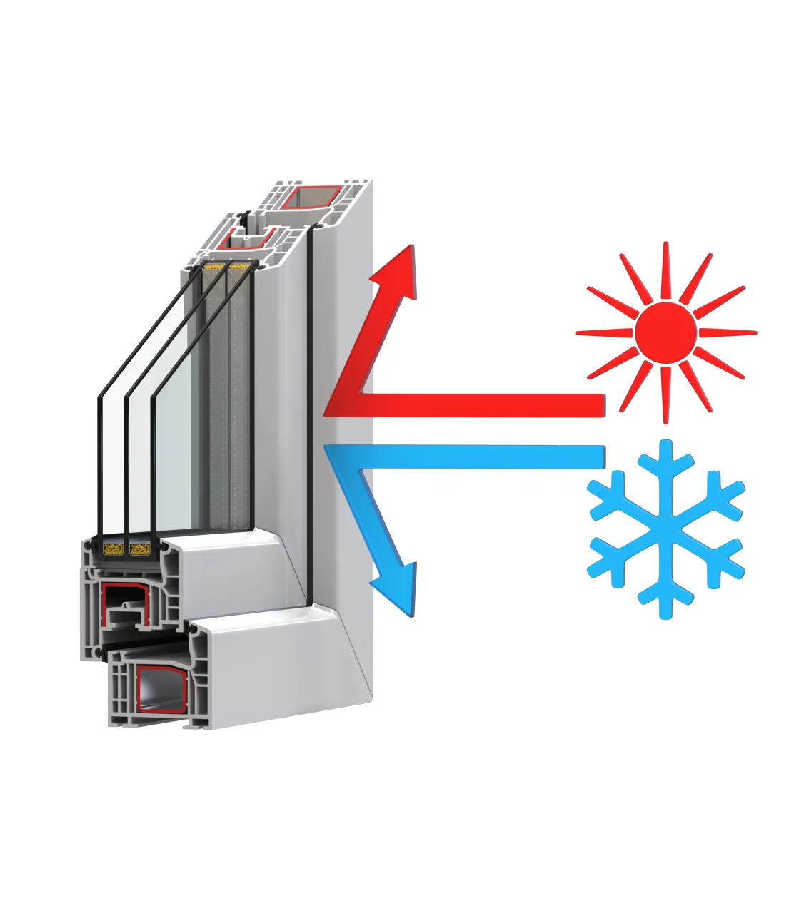 Energy-efficient vinyl window labeled with ENERGY STAR rating for Delaware climate